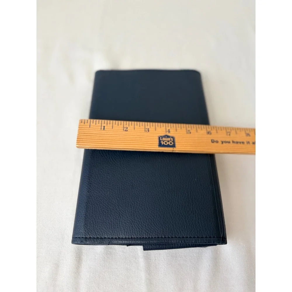 Land Rover‎ Navy Blue Textured Leather Document Holder Long Wallet Embossed Logo
